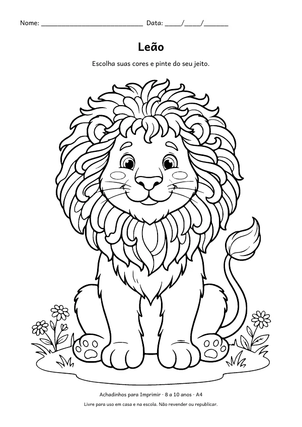 Desenho para colorir: Leão, traço fino