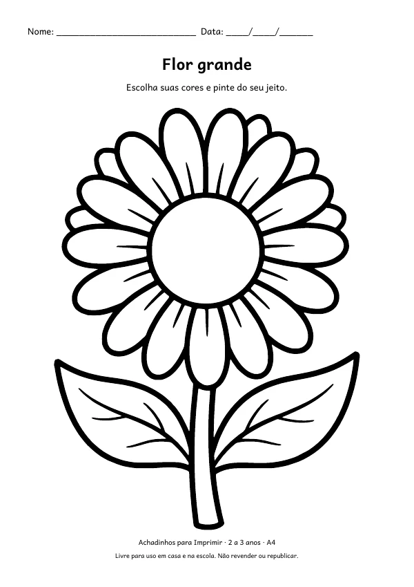 Prévia da primeira folha: Flor grande